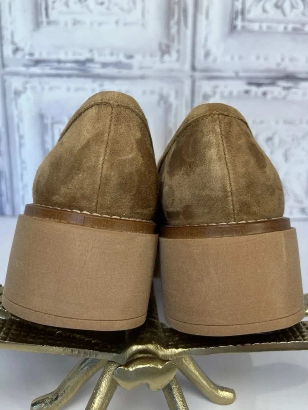 🆕 DOLCE VITA women's sheena loafers chestnut brown suede chain detail 7.5